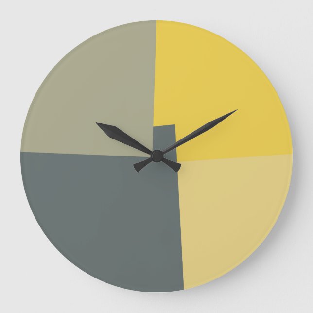 Modern Retro Colours Geometric #36 Large Clock (Front)