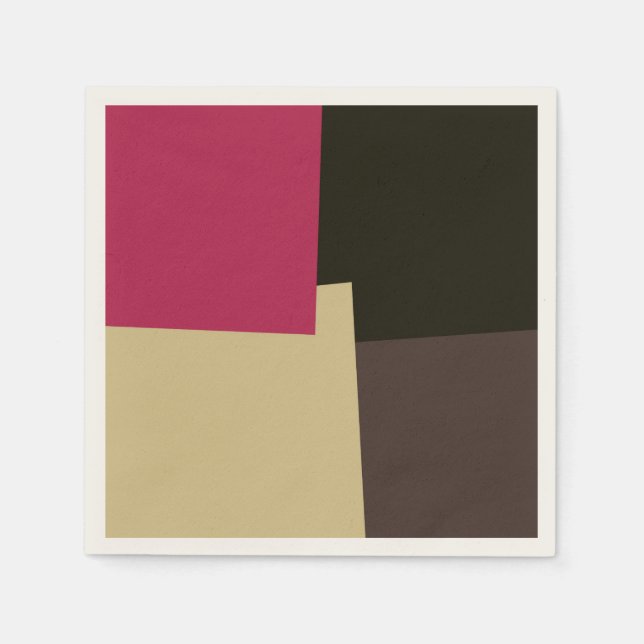 Modern Retro Colours Geometric #39 Napkin (Front)