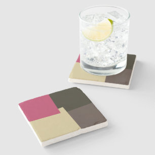 Modern Retro Colours Geometric #39 Stone Coaster