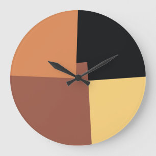Modern Retro Colours Geometric #6 Large Clock
