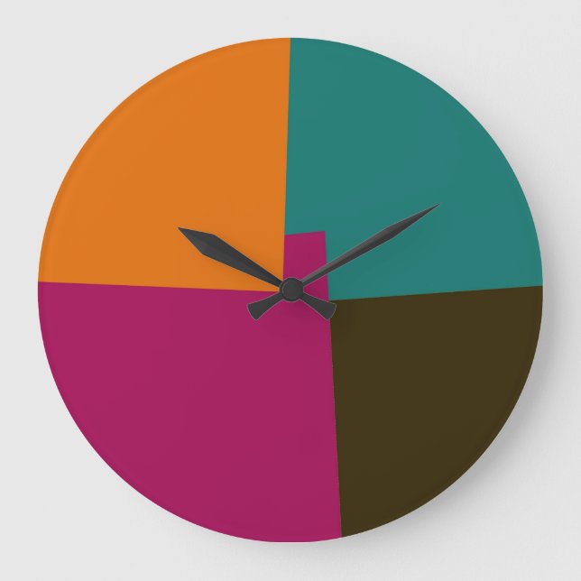 Modern Retro Colours Geometric #8 Large Clock (Front)