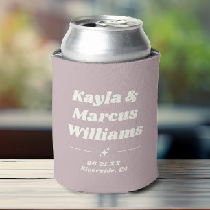 Modern Retro Cool Fun Wedding Names Party Favour Can Cooler