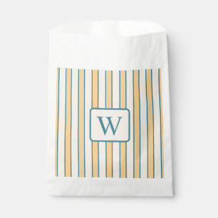Modern Retro Coral and Green Stripe Favour Bags