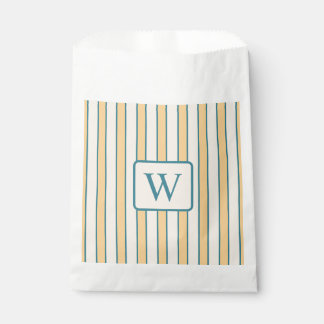 Modern Retro Coral and Green Stripe Favour Bags