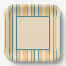 Modern Retro Coral and Green Stripe