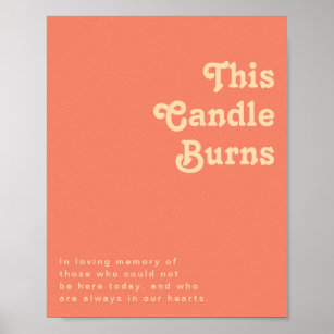 Modern Retro   Coral This Candle Burns Poster