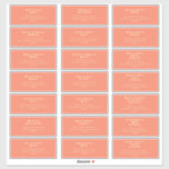 Modern Retro | Coral Wedding Guest Address Sticker<br><div class="desc">This modern retro | coral wedding guest address sticker is perfect for your simple vintage, colourful tropical boho summer wedding. Its unique bohemian mid-century font gives this design a classic minimalist groovy hippie vibe. If you're looking for a design that features bright, bold colours for your creative 70's beach wedding,...</div>