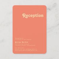 Modern Retro Coral Wedding Reception Rounded Edge