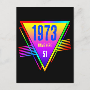 Modern Retro Custom Name Year Age Birthday Gift Postcard