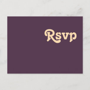Modern Retro   Dark Purple Menu Choice RSVP Postcard