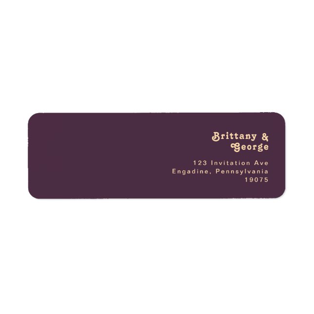 Modern Retro | Dark Purple Return Address Label (Front)