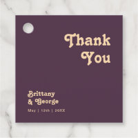 Modern Retro | Dark Purple Thank You Favour Tags