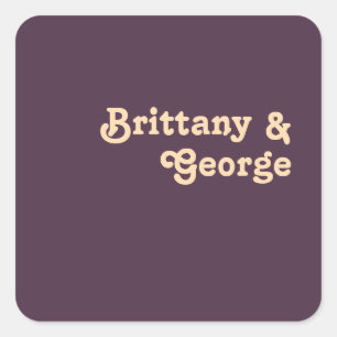 Modern Retro Dark Purple Wedding Envelope Seals