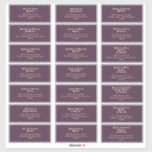 Modern Retro | Dark Purple Wedding Guest Address<br><div class="desc">This modern retro | dark purple wedding guest address sticker is perfect for your simple vintage, colourful tropical boho summer wedding. Its unique bohemian mid-century font gives this design a classic minimalist groovy hippie vibe. If you're looking for a design that features bright, bold colours for your creative 70's beach...</div>