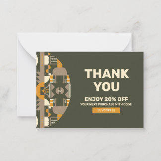 Modern Retro Earth Tone Geometric Note Cards