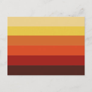Modern retro fall autumn colours gradient stripes postcard