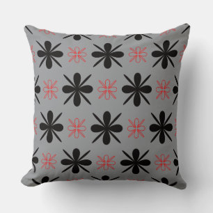 Modern Retro Floral Throw Pillow