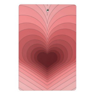 Modern Retro Funky Red Pink Heart Mini Clipboard