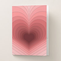 Modern Retro Funky Red Pink Heart Pocket Folder