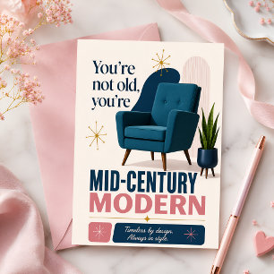 Modern Retro Funny Birthday Card Mid Century