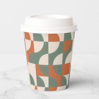 Modern Retro Geometric Paper Cup