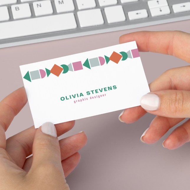 Modern retro geometric shapes chic  business card (Creator Uploaded)