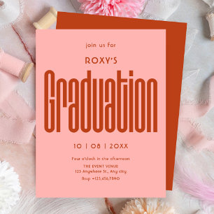 Modern Retro graduation Invitation