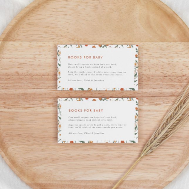 Modern Retro Groovy Books for Baby Floral Enclosure Card (Creator Uploaded)