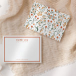 Modern Retro Groovy Floral Baby Shower Thank You Card<br><div class="desc">Thank your friends and loved ones for being with you during your retro groovy baby shower with this modern burnt orange on-theme flat thank you card.</div>
