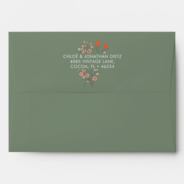 Modern Retro Groovy Return Address Envelopes (Back (Top Flap))