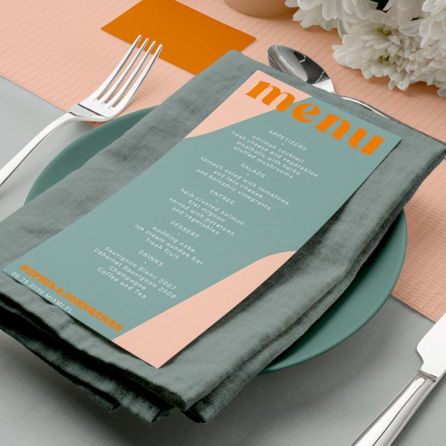 Modern retro groovy wedding template menu (Creator Uploaded)