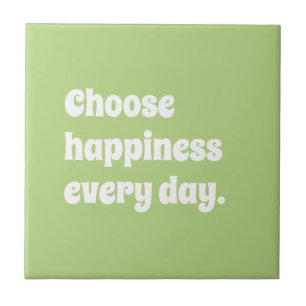 Modern Retro - Happy Editable Custom Affirmation Tile