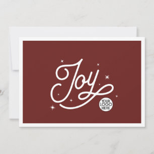Modern Retro Joy Christmas Business Corporate Logo Holiday Card