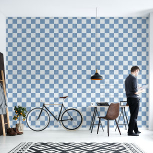 Modern Retro Large Square Chequerboard Pattern Wallpaper