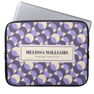 Modern Retro Lavender Geometric Laptop Sleeve