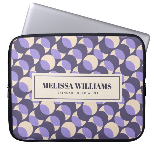 Modern Retro Lavender Geometric Laptop Sleeve (Front)