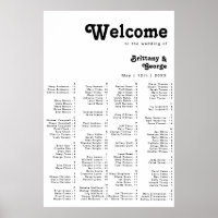 Modern Retro Lettering Alphabetical Seating