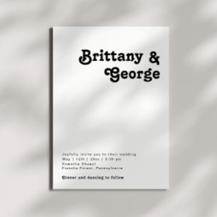 Modern Retro Lettering Casual Wedding Invitation