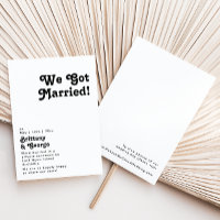 Modern Retro Lettering Elopement Announcement