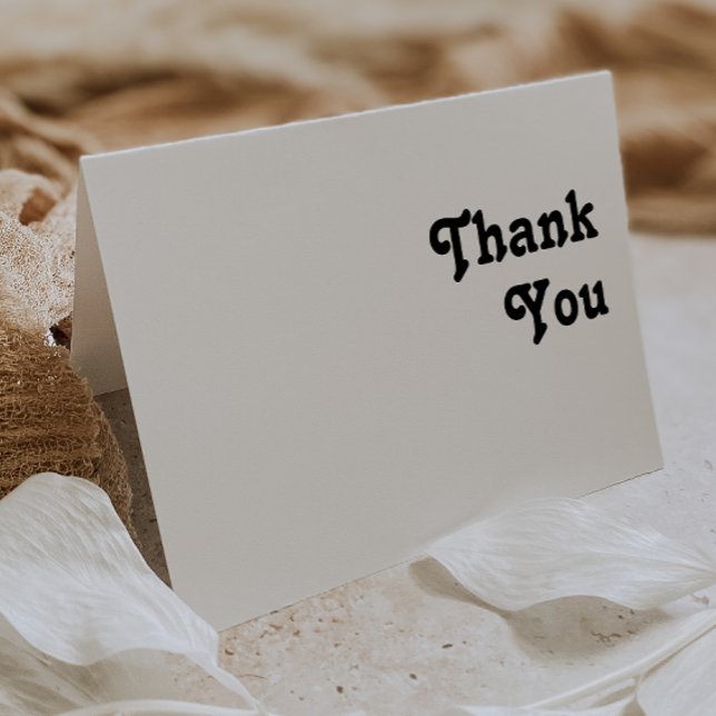 Modern Retro Lettering Folded Thank You Card (Creator Uploaded)