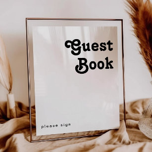Modern Retro Lettering Guest Book Sign