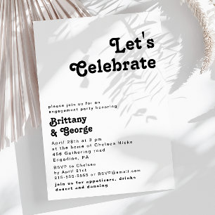 Modern Retro Lettering Let's Celebrate Invitation