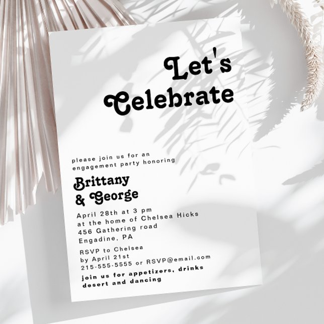 Modern Retro Lettering Let's Celebrate Invitation (Creator Uploaded)