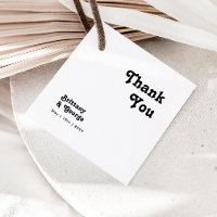 Modern Retro Lettering Thank You Favour Tags