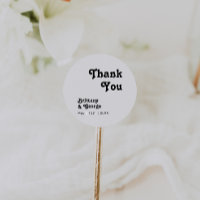 Modern Retro Lettering Thank You Wedding Favour