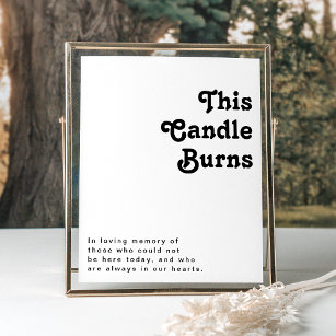 Modern Retro Lettering This Candle Burns Poster