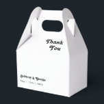 Modern Retro Lettering Wedding Favour Box<br><div class="desc">This modern retro lettering wedding favour box is perfect for your unique, trendy simple vintage bohemian summer wedding. The lettering is a stylish black, chic 70's boho font giving this design classic minimal groovy hippie vibes. You can add your own graphics or pictures if you want to customise it. Please...</div>