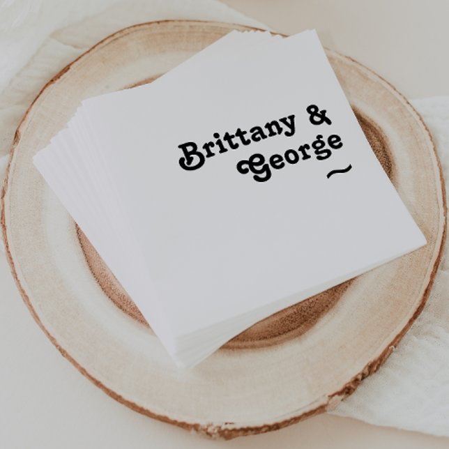 Modern Retro Lettering Wedding Napkins (Creator Uploaded)