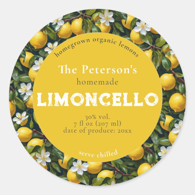 Modern Retro Limoncello Drink Label (Front)