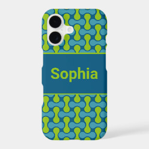 Modern Retro Link Pattern in Blue and Green
